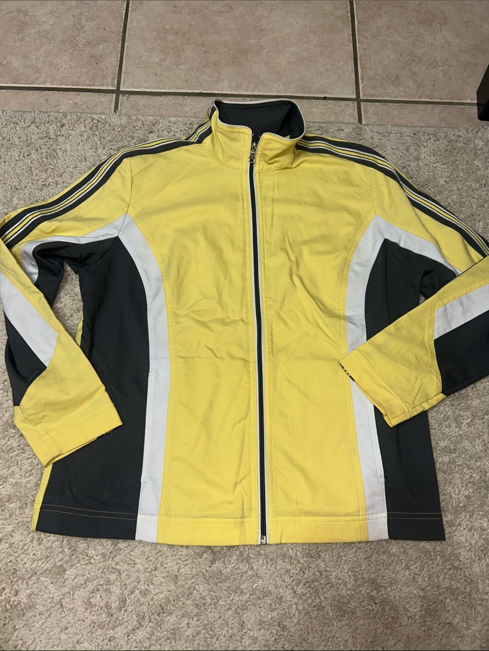 Yellow & Black women’s  Zip-Front Athletic Jacket